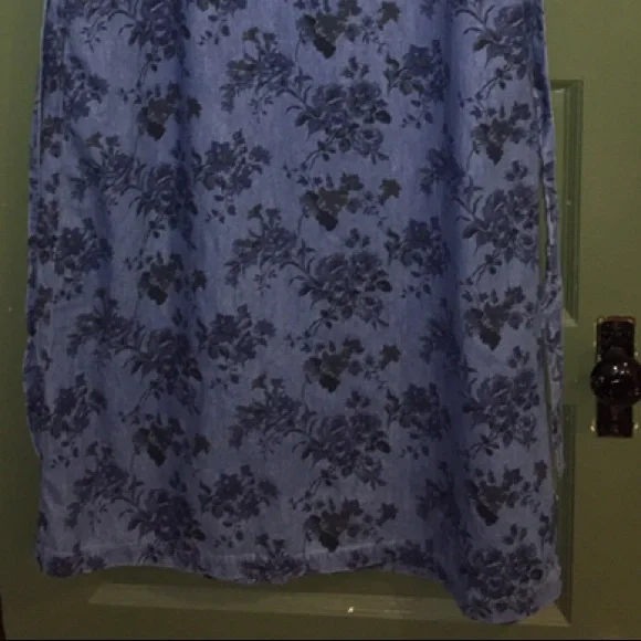 Vintage Capacity Blue Floral Jean Dress - Picture 3 of 11
